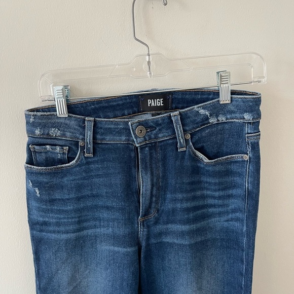 Paige Blue Raw Hem Jeans - Picture 4 of 6